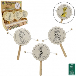 TAMBOURIN EN BOIS 16X9 CM A...