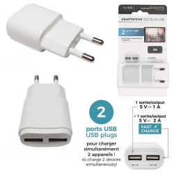 CHARGEUR SECTEUR DOUBLE...