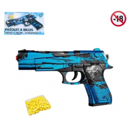 PISTOLET BILLES 18CM BLEU